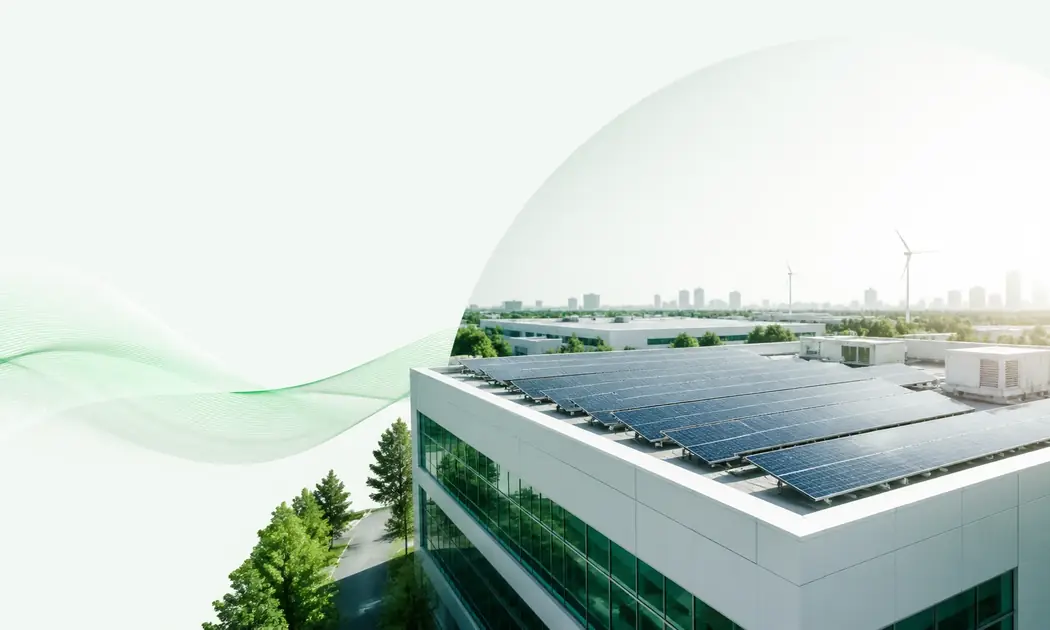 Imagem ilustrativa de painéis solares para empresas